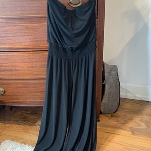 Wide Leg strapless Black Jumpsuit